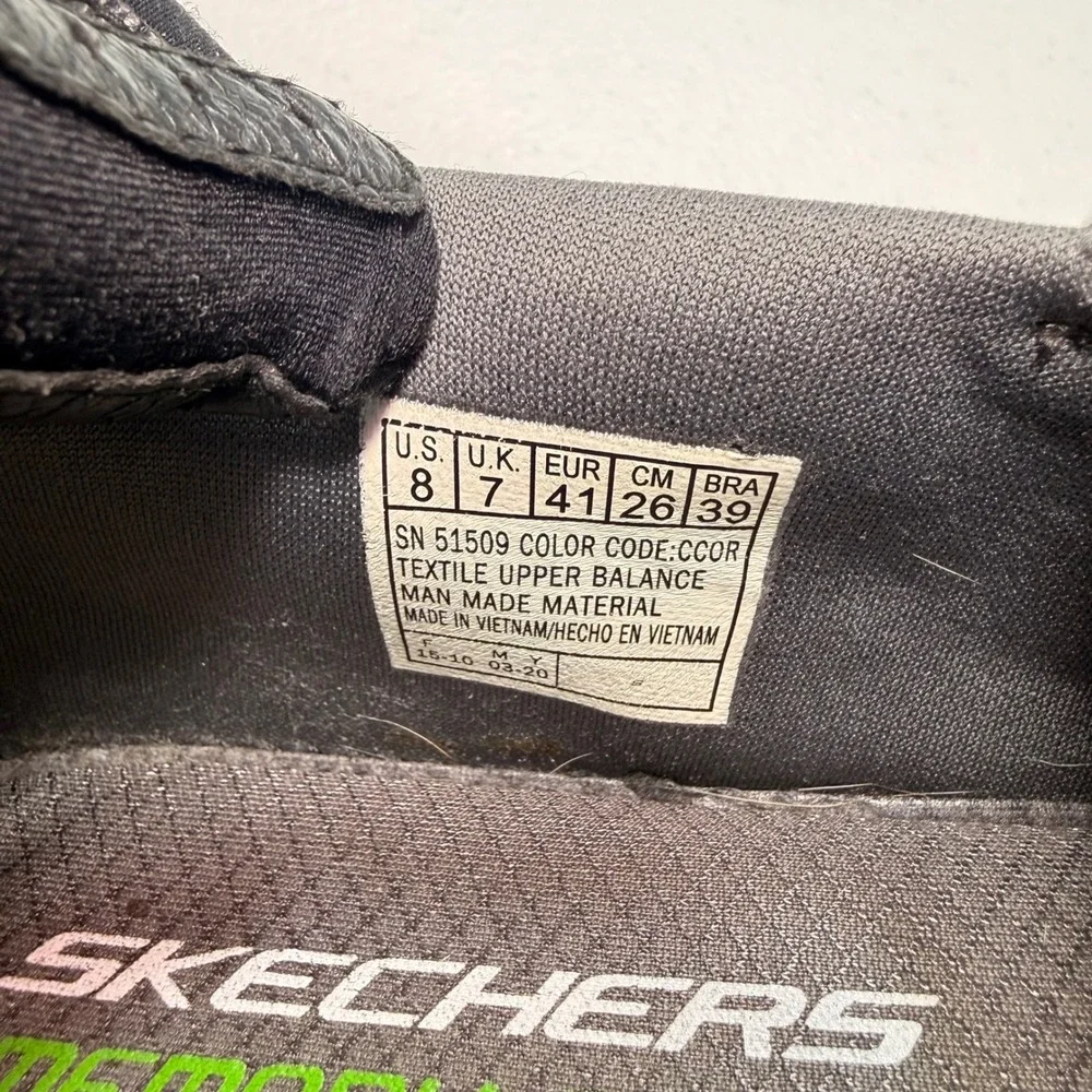 Skechers Equalizer 3.0 Charcoal Orange Mesh Slip On Walking Shoes 51509 Mens 8